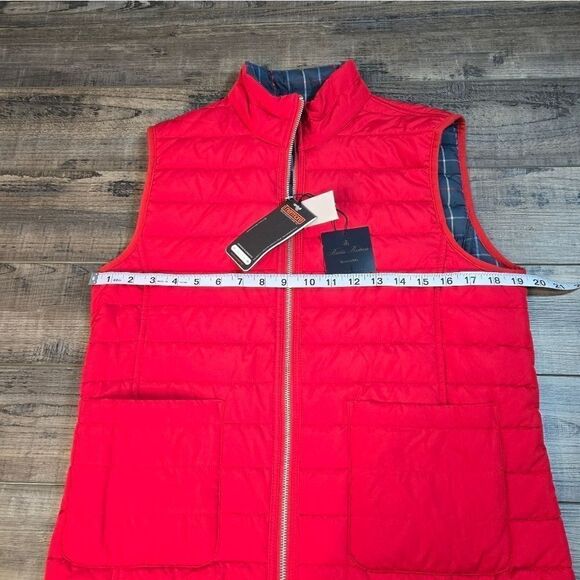 Nwt Brooks Brothers Thermore Reversible women's insulated vest red or blue plaid - Picture 6 of 12